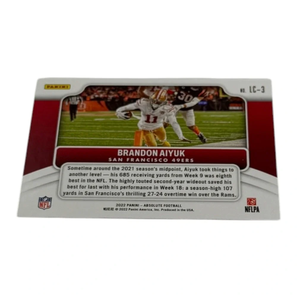 2022 Panini Absolute Football Brandon Aiyuk Last Call Insert LC-3 49ers WR